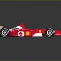 Red Ferrari Formula 1 Racing Car With Marlboro Shell Logos And Aerodynamic Body Design