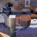 Futuristic Mall Store Interior With Metal Rings Planet Models And Modern Lighting Design