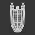 Black Inflatable Motor Yacht With Outboard Engine Deck Seating And White Railings