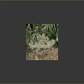 3D Landscape Model Showcasing Mountainous Terrain With Green Vegetation And Blue Water Features