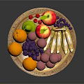 Colorful Fruit Platter With Oranges Grapes Apples Bananas And Pears