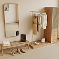 Quiet wind hanger shoe changing stool mirror 3d model