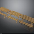 Wooden Outdoor Picnic Tables With Attached Bench Seats For Garden Use