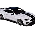 White Sports Car With Black Roof And Stripes Stylish Performance Design And Alloy Wheels
