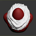 Woman Wearing Red Outfit And White Turban With Red Accent Bust Sculpture
