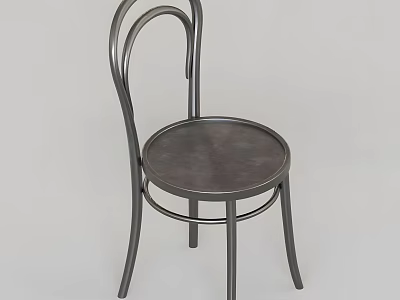 Simple Modern Leisure Chair With Metal Frame And Round Seat Design 3d model