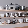 Minotli Various Household Appliances Neatly Displayed on Multi Layered Shelves