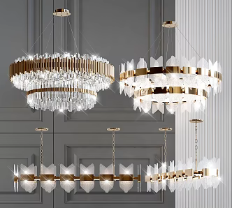 Light Luxury Crystal Chandelier 3d model