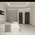 Serene SPA Sauna Space With Two Massage Beds Large Window Scenic View And Marble Wall