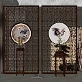 New Chinese-style partition porch partition 3d model