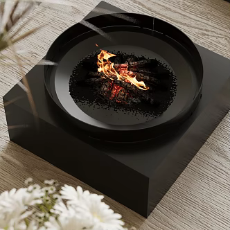 modern fireplace coffee table stove fireplace 3d model