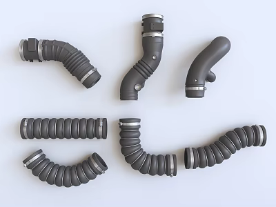 High Quality Downlights and Spotlights Bending Hoses in Black with Various Angles 3d model