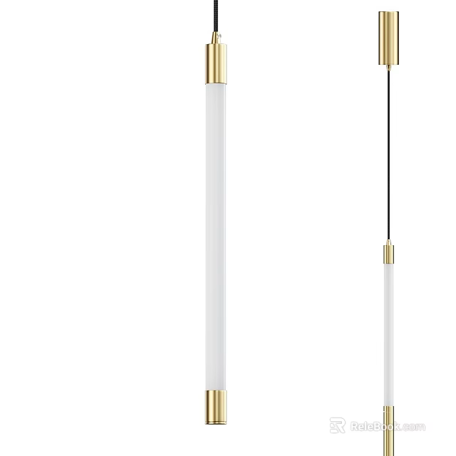 Contemporary Gold And White Cylindrical Chandelier Lighting Fixture For Modern Home 3d model 