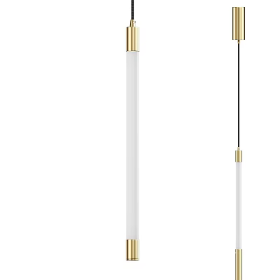 Contemporary Gold And White Cylindrical Chandelier Lighting Fixture For Modern Home 3d model
