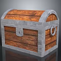 Wooden Storage Chest With Metal Frame And Lock For Home Organization