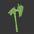 Mythical Dragon Head Battle Axe With Ornate Carved Handle Design