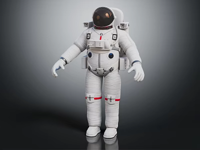 Astronaut In White Spacesuit With Helmet Backpack And Full Body 3d model