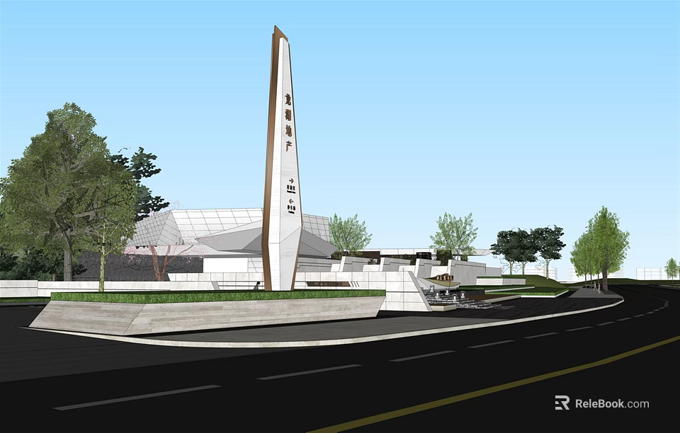 Residential Landscape With Modern Buildings Green Trees Landscaped Gardens And Pedestrian Paths 3d model 