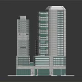 Modern Office Building With Contemporary Glass Curtain Walls And Green Lawn Base