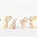 Cute White Rabbit And Bear Shaped Decorative Lights With Sphere Elements For Home Decoration