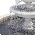 Three Tier Stone Garden Ornament Fountain With Flowing Water For Yard Decor