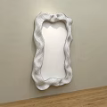 Wall Mounted Gray Mirror With Wavy Frame Reflects Modern Room Interior 3d model