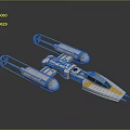 Futuristic Cosmic Spacecraft With White Yellow Blue Design And Multiple Modules