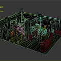 Cartoon Tavern Interior Scene With Colorful Characters Stone Walls And Wooden Floor
