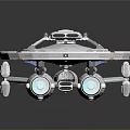 Futuristic Spaceship Design With Blue Accents For Cosmic Exploration Missions