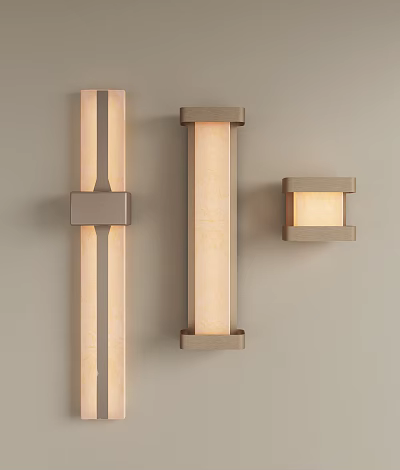 Modern Minimalist Wall Lamps With Metal Frames And Translucent Panels For Interior Decoration 3d model