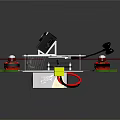 Aerospace Exploration Quadcopter Drone With Red Propellers And Sensing Equipment For Cosmic Missions