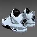 White Basketball Sneakers With Red Logo Gray Panel Details White Laces And Black Sole