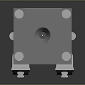 Industrial Mechanical Equipment With Silver Metal Structure Cylindrical Parts And Blue Drive Components
