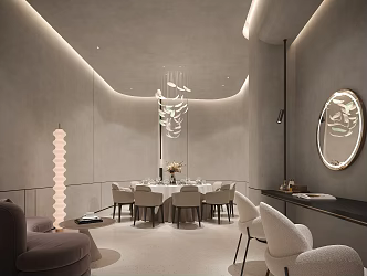 Quiet Wind Restaurant Banquet Room 3d model