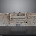 Detailed Stone Architectural Model Featuring Steps Entrance And Textured Walls