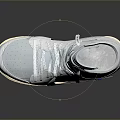 Nike High Top Light Gray Sneakers With Air Logo And Cream Sole Design