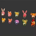 Cute Colorful Animal Shaped Hats with Rabbit Cat Bear Chicken Designs
