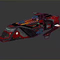 Futuristic Red And Black Sci Fi Spaceship With Detailed Mechanical Structure 3d model
