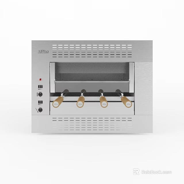 ALTUS Stainless Steel Rotisserie Oven With Control Panel And Rotating Spits 3d model 