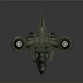 Futuristic Sci Fi Aircraft Design With Green Armor Cockpit And Thrusters