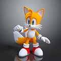 Tails the Anthropomorphic Fox Character With Orange Fur White Gloves And Red Shoes