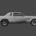 Old White Vintage Two Door Car With Dirty Exterior And Classic Design