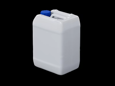 White Industrial Plastic Container with Blue Lid for Storage Applications 3d model