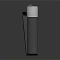 Carbon Fiber Lighter With Silver Top And Textured Surface Design 3d model