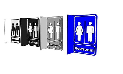 Toilet sign 3d model