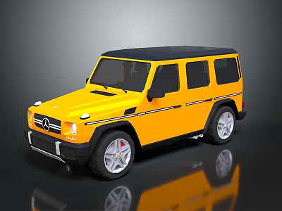 Yellow SUV Car Featuring Black Roof Silver Wheels And Rugged Exterior Design 3d model