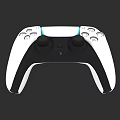 Ergonomic White And Black Wireless Game Controller With Responsive Buttons And LED Lights