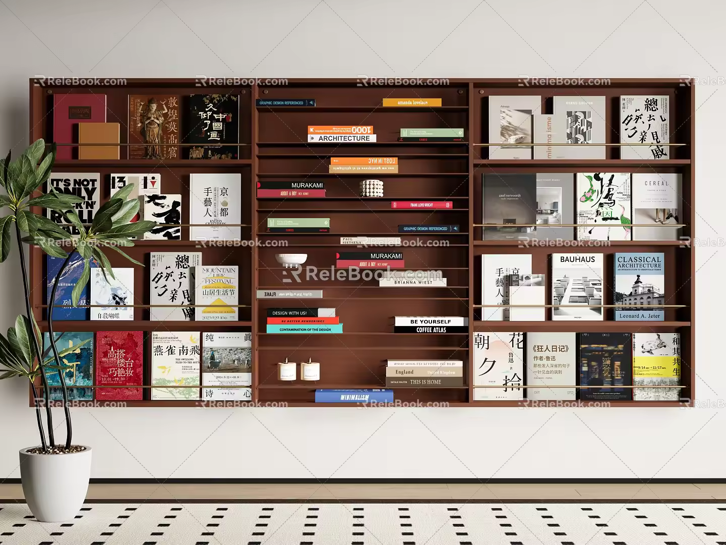 Modern Bookshelf Wall Hanging Bookshelf Storage Rack Books 3d model