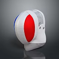 Fencing Weapon Protective Helmet Featuring Red White Blue Design And Mesh