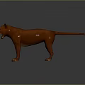 Orange Lion 3D Model Standing with Open Mouth and Realistic Render Details